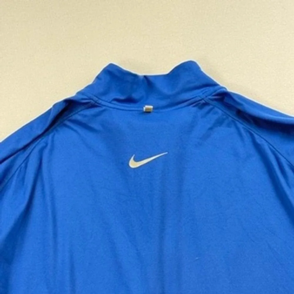 Nike Quarter Zip Pullover‎ Mens XXL Blue Dri-FIT Running Long Sleeve Swoosh Top